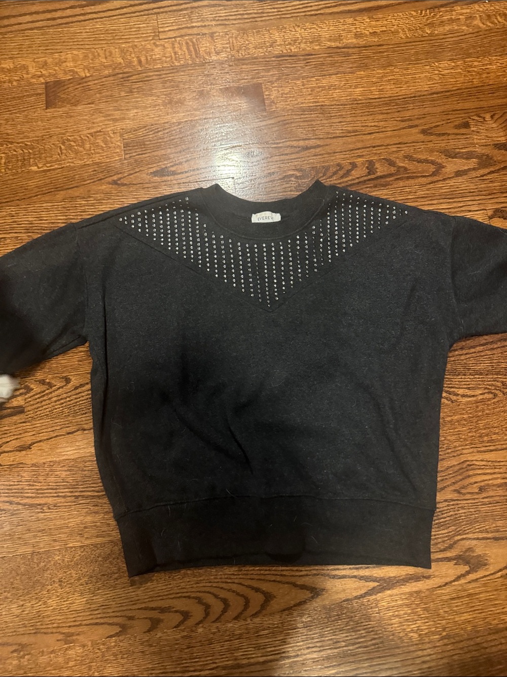 Evereve Silver Studded Sweatshirt Size Small - Picture 4 of 8